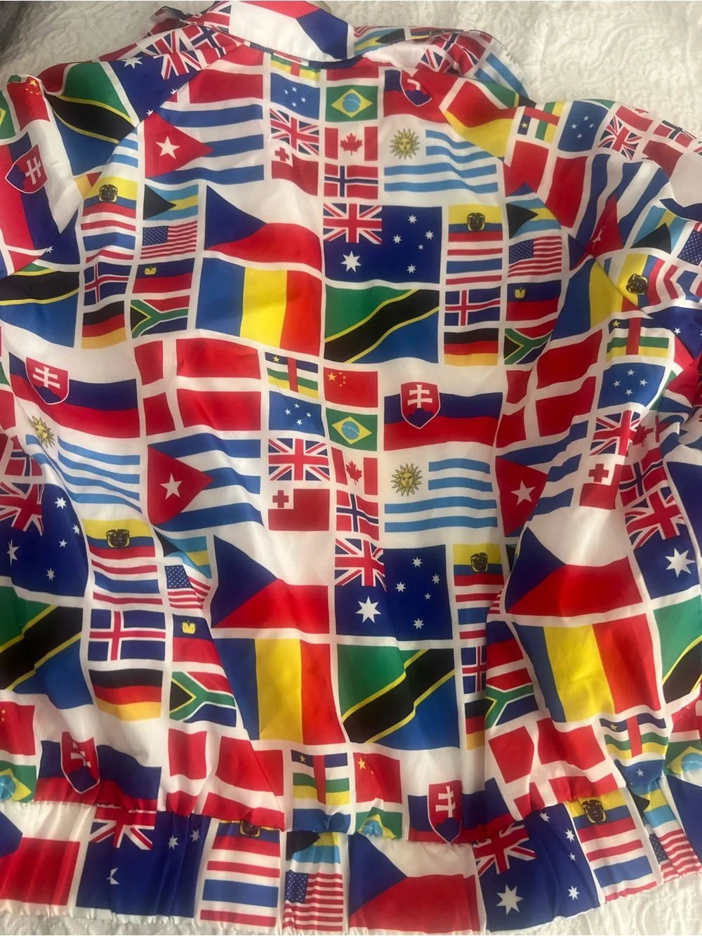 Forever 21 Multinational Flag Print Jacket in Red, Blue, Green, Yellow - Picture 3 of 4